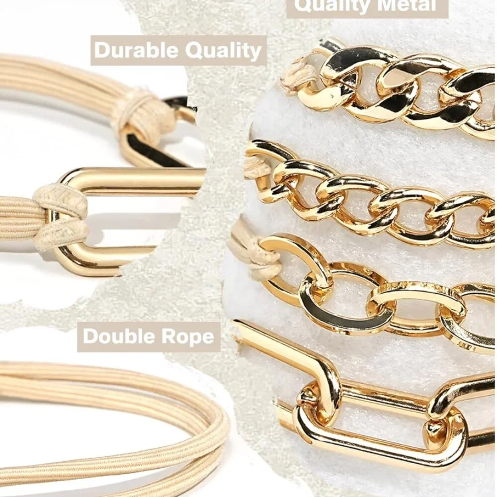 4-Pack Golden Tone Hair Ties